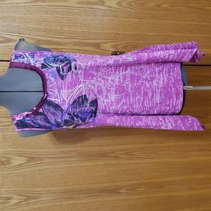 Signature Studio - Floral Burnout Tank with shark bite hem - Ladies Medium